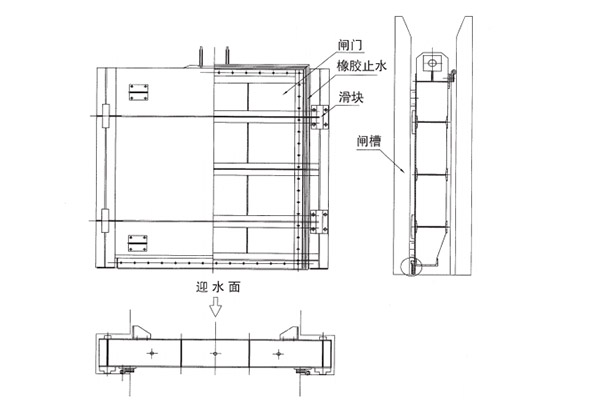 平面钢制闸门结构布置图